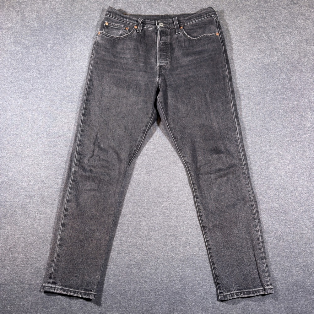 Levi's 501 S Jeans Womens 29x28 Gray Skinny Button Fly High Rise Denim Stretch